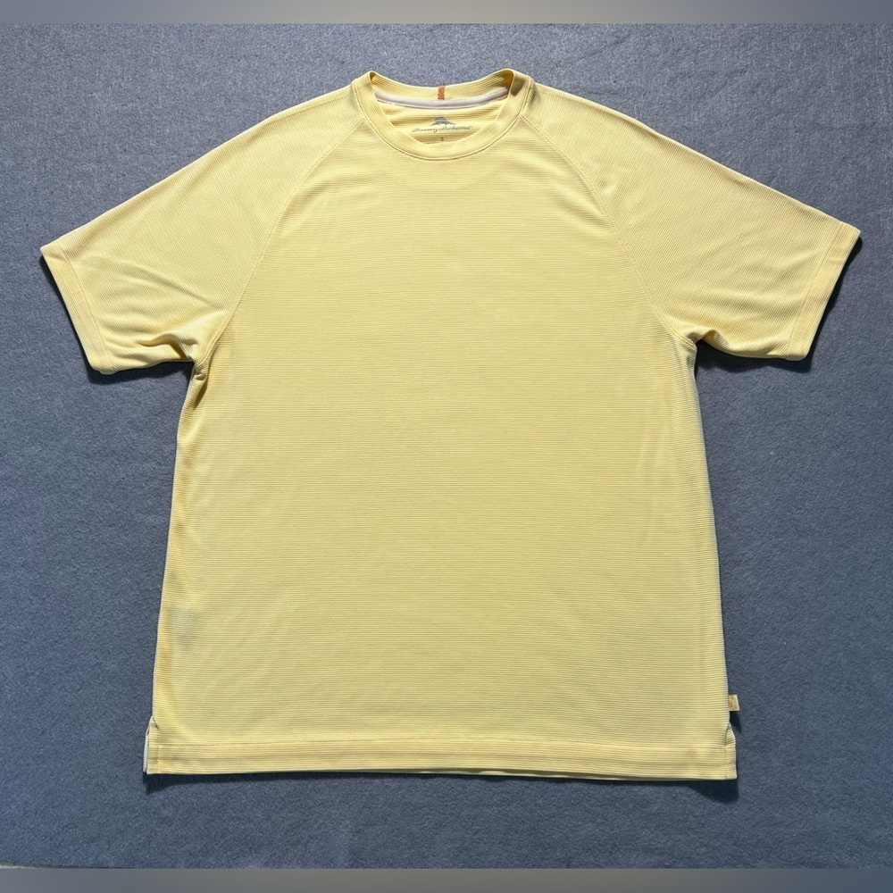 Tommy Bahama Men’s Small Yellow Knit T-Shirt Modal Polyester Casual Tee